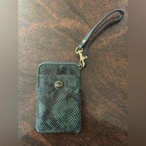 Coach Snakeskin Patterned Cardholder Wristlet
